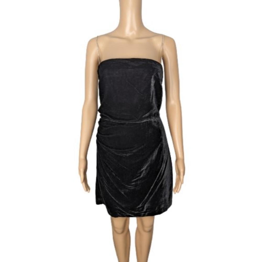 House of Harlow 1960 Velvet Rhinestone Wrap Mini Dress M